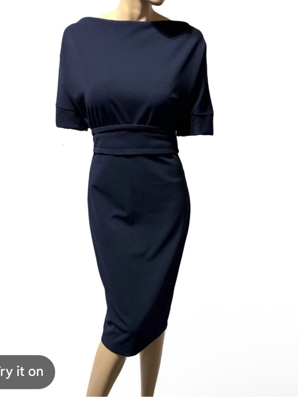 New York & Company Sz Small Classic Navy Boatneck Sheath Dress - NWT